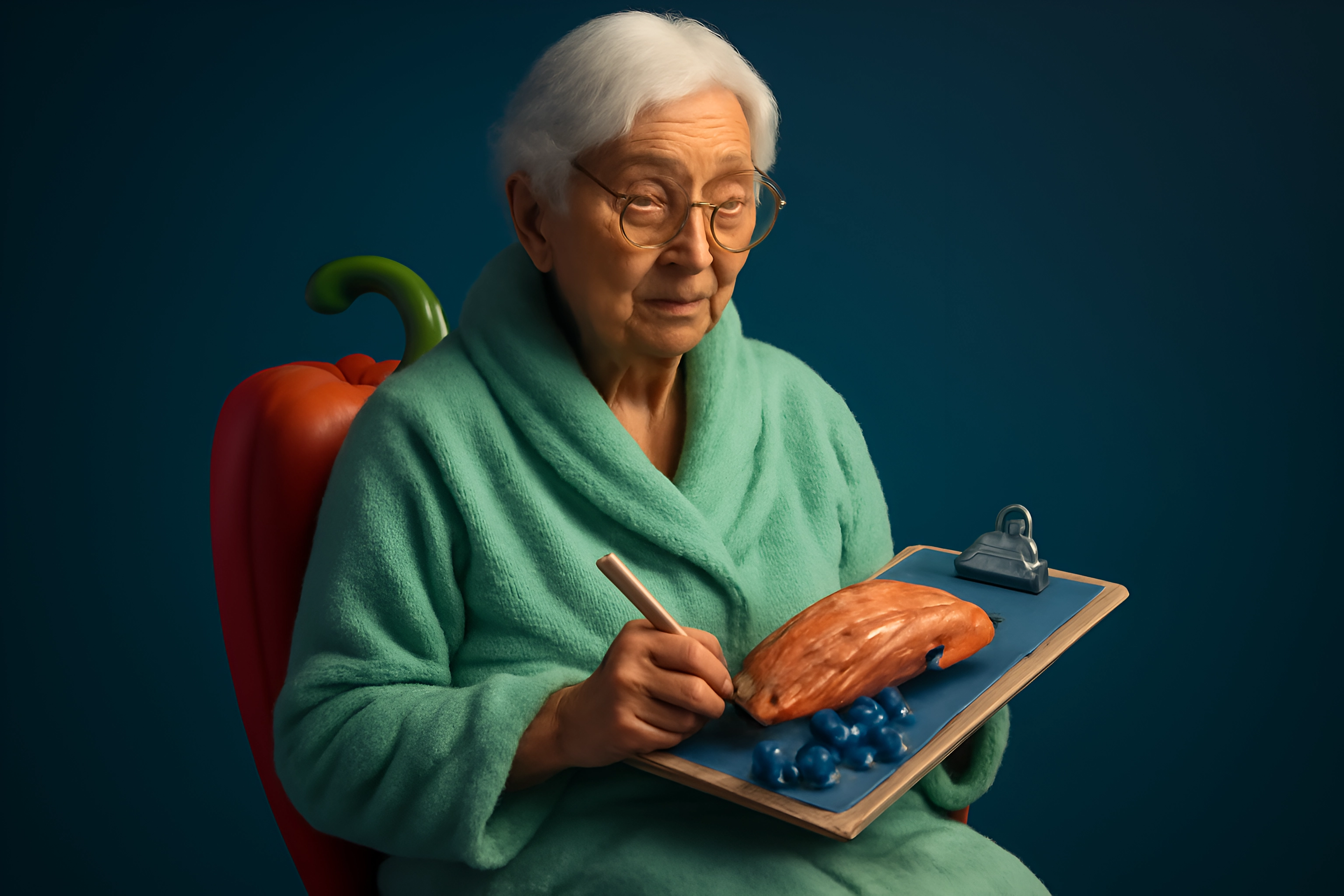 Senior woman creating colorful artwork