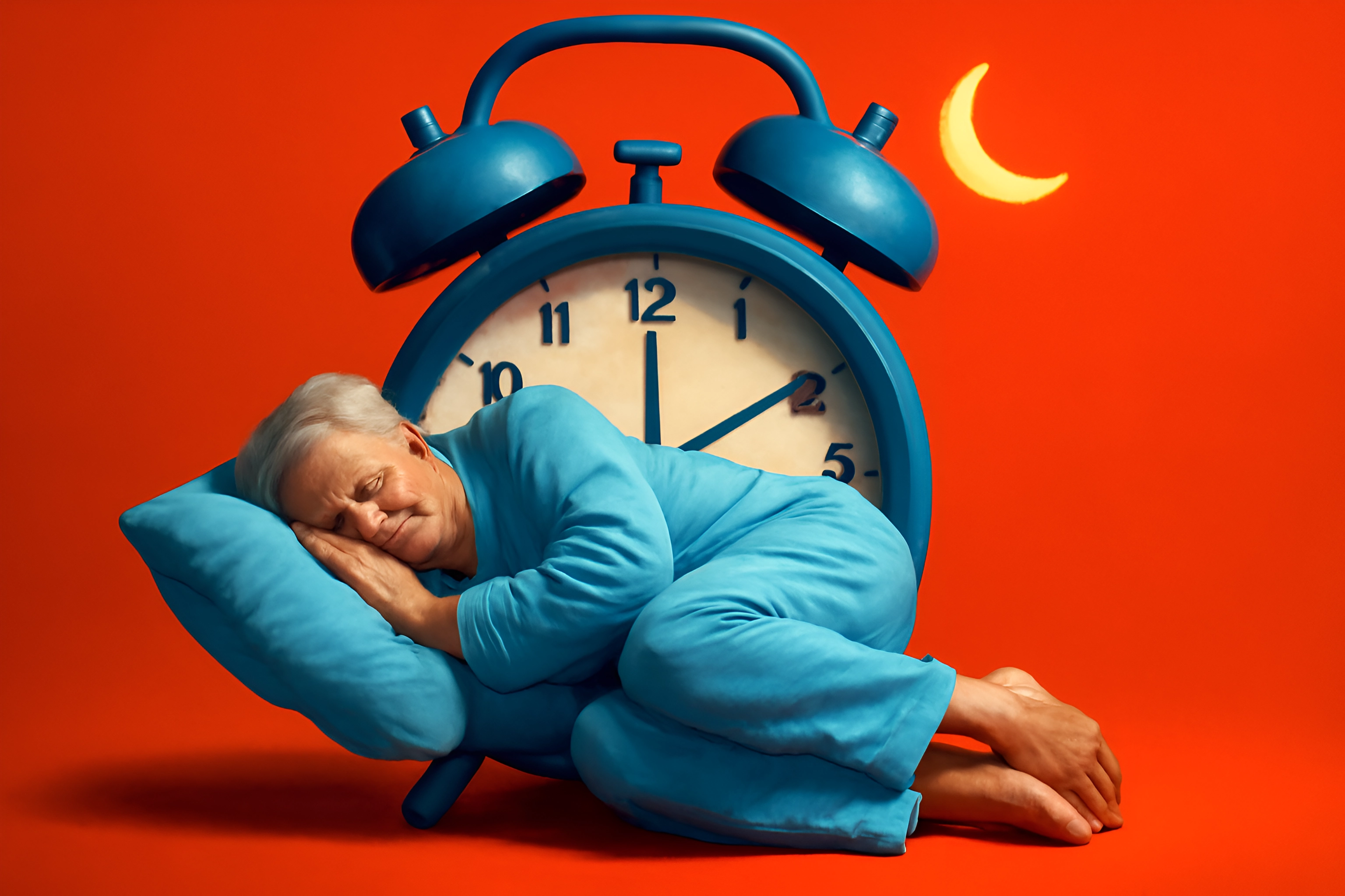 Äldre person som sover fridfullt
