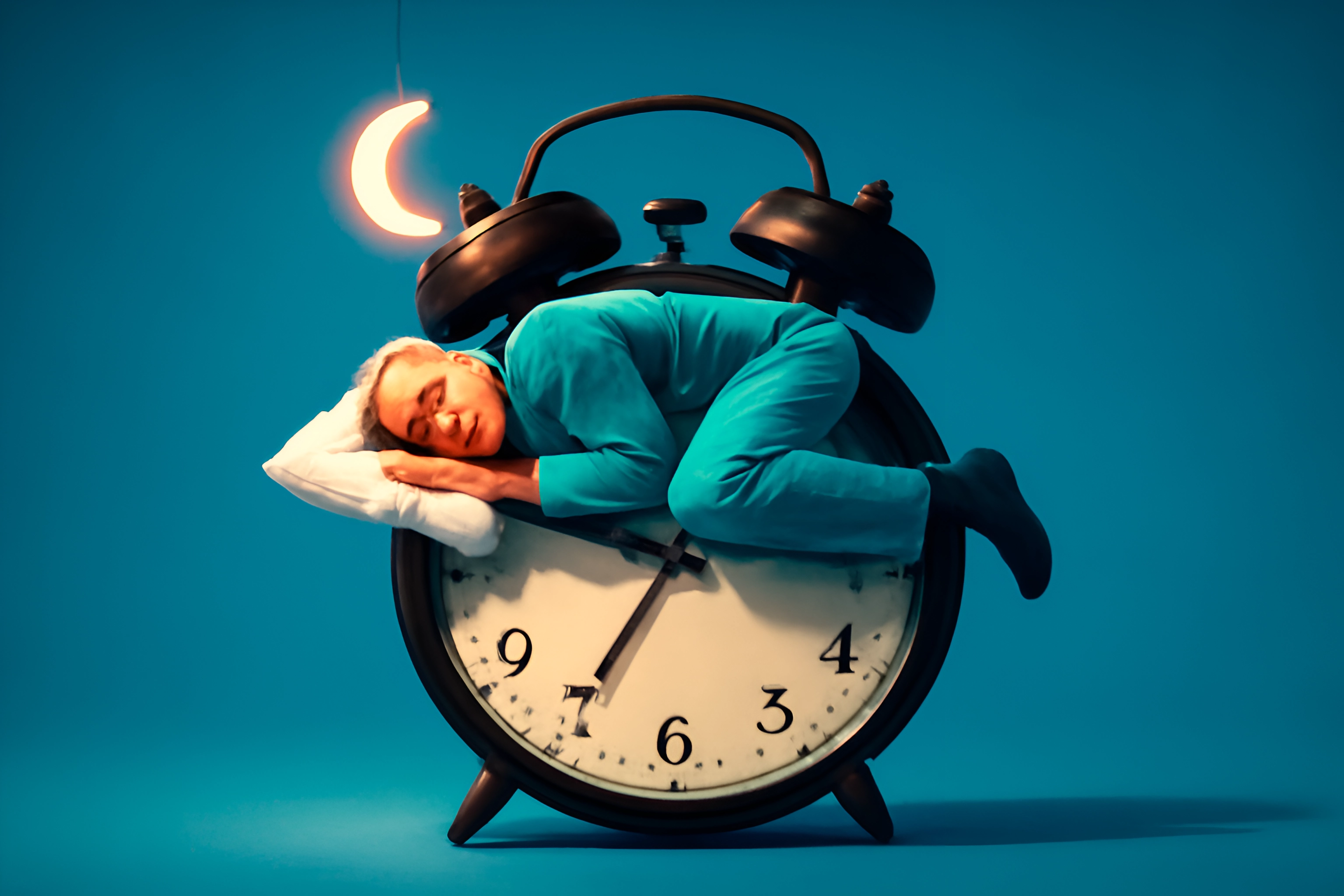Une personne dormant sur un réveil