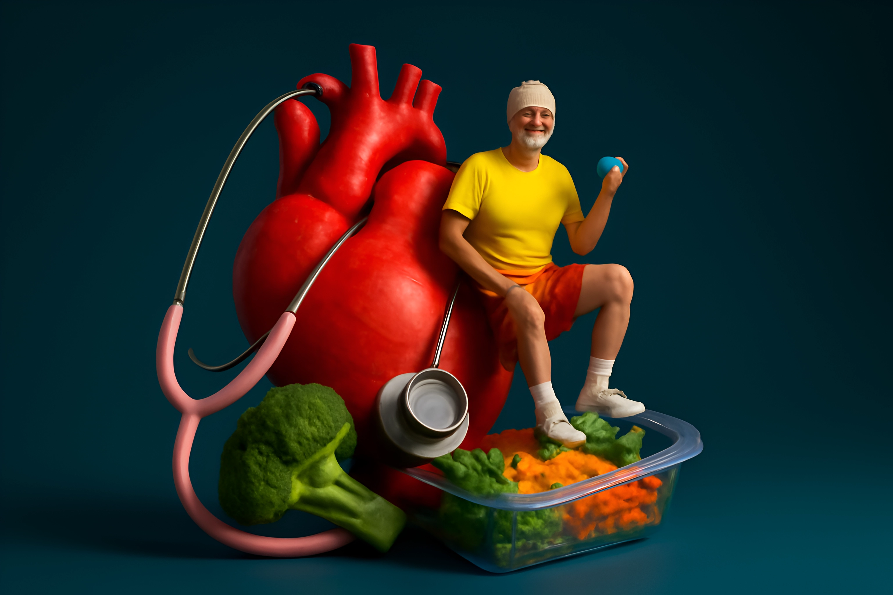 Heart health and nutrition illustration