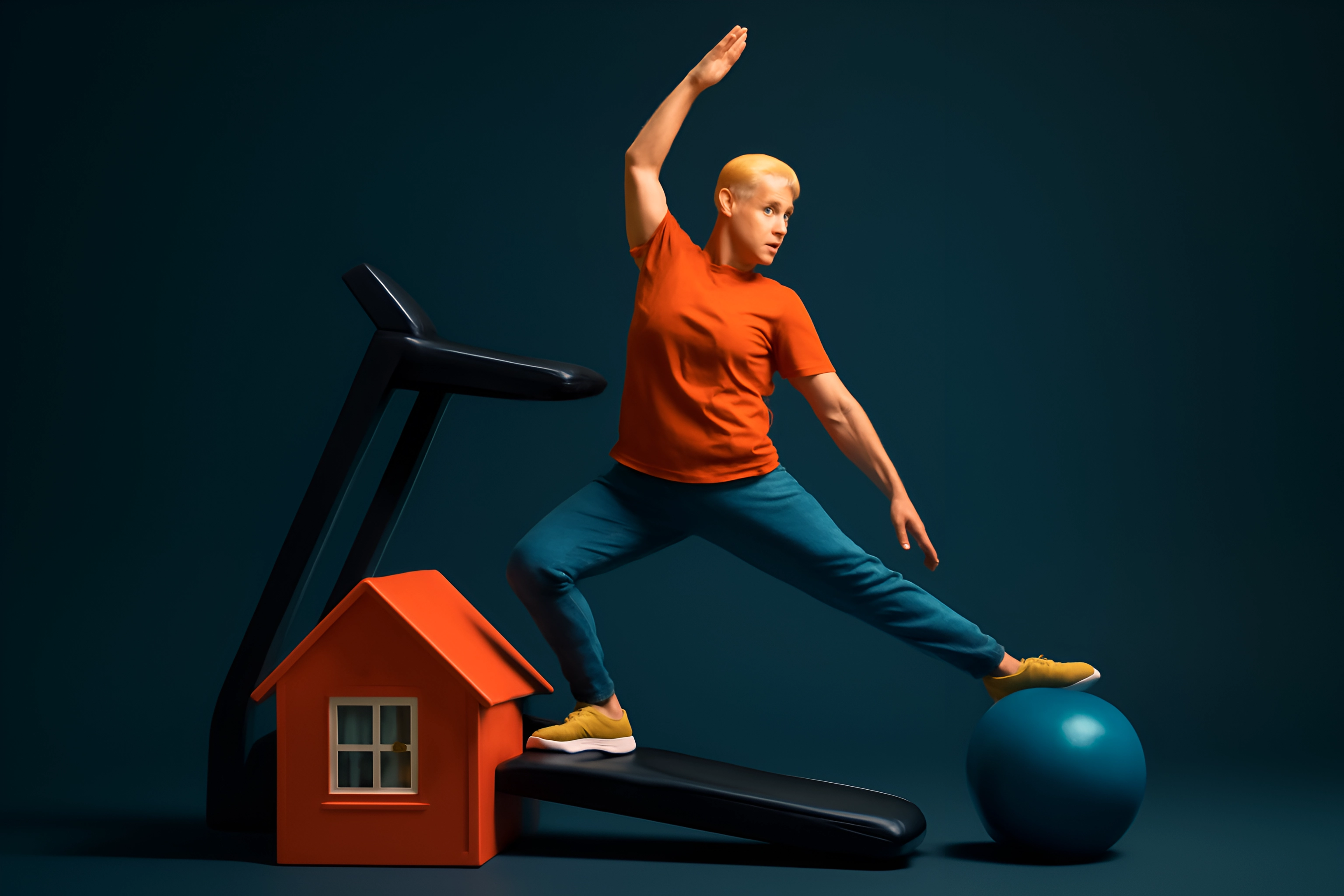 Unique home fitness setup