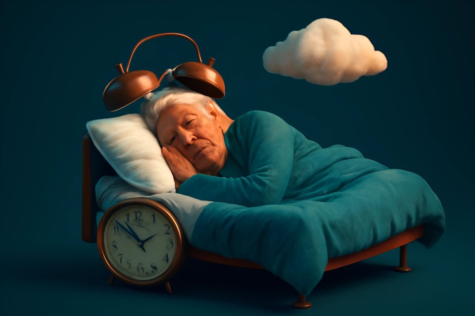 Elderly person sleeping peacefully