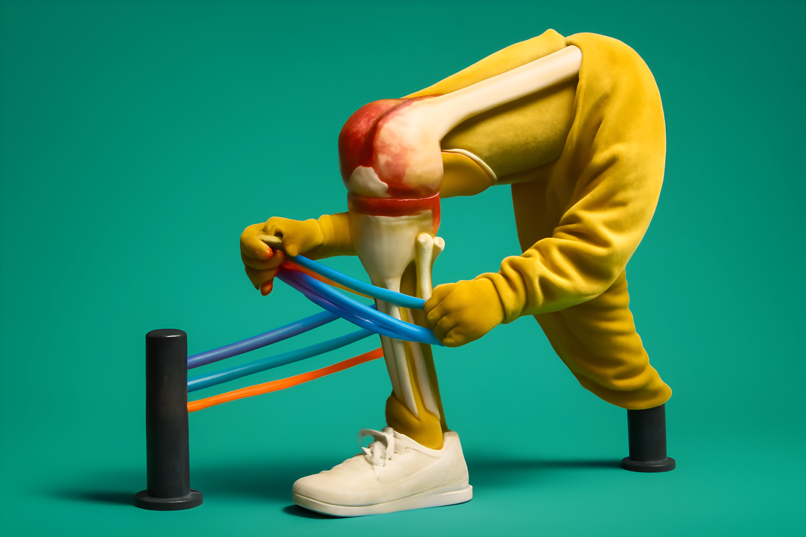 Stræk benene med modstandsbånd